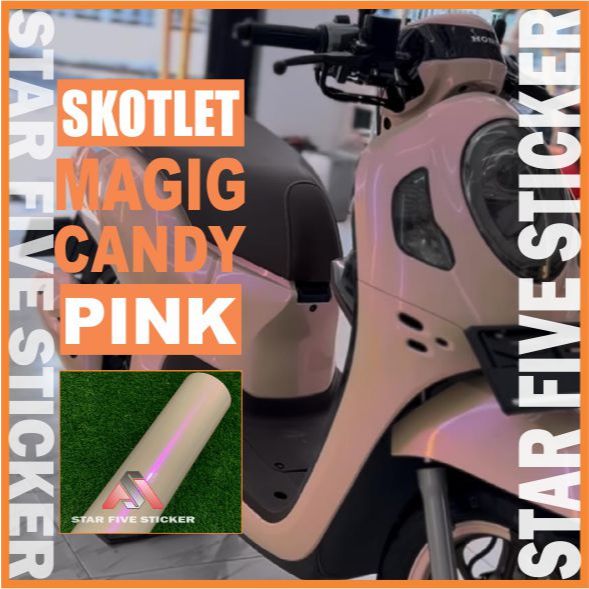 Sticker Stiker Skotlet Motor Magig Candy Lembayung Warna Purple Pink