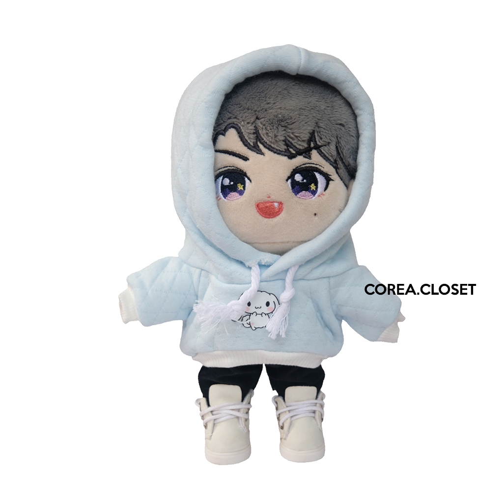 READY STOCK 20cm doll clothes -  Miniteen plush doll Kirei Cinnamorol Hoodie Blue Ver  boneka sevent