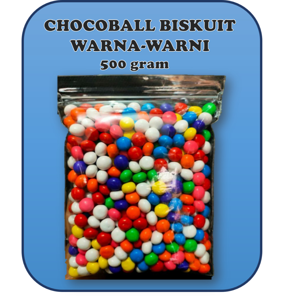 

(1/2kg) Coklat Biskuit Warna-Warni | Snack Chocoball 500 gram isi Biskuit