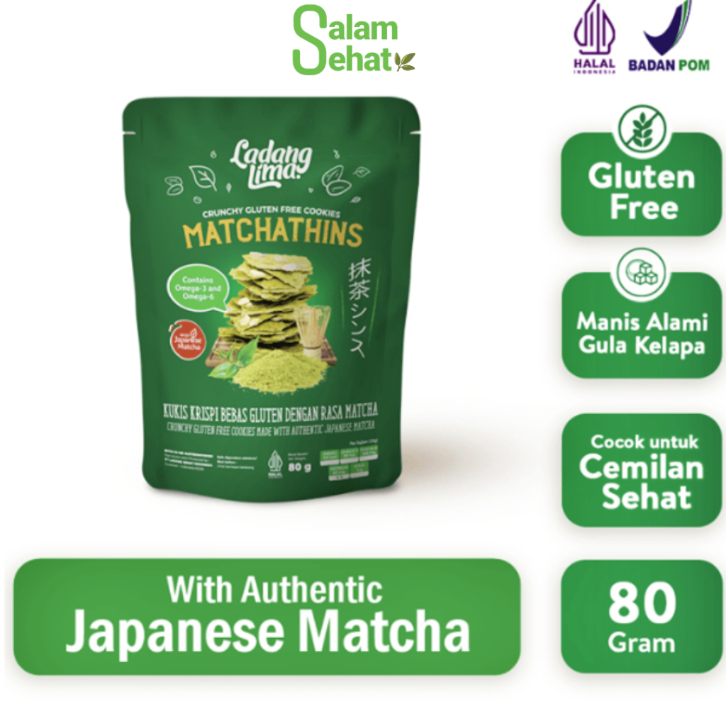 

Matchathins Cookies Bebas Gluten 80gr - Healthy Snack GLuten Free Ladang Lima - Cookies Sehat