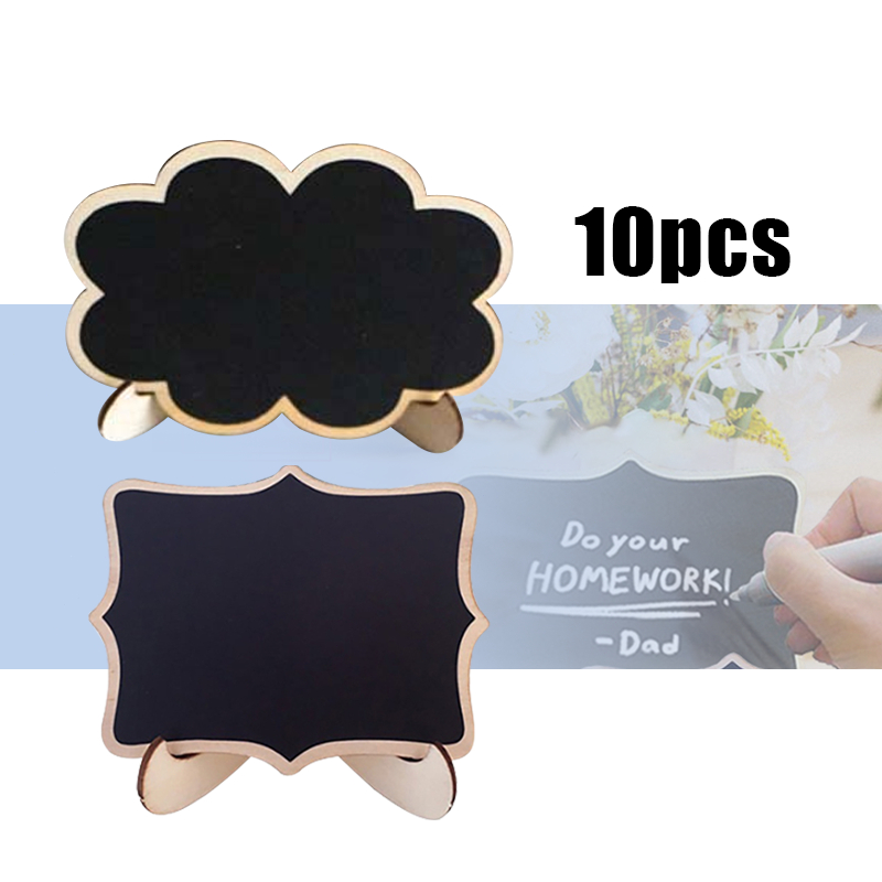 

10pcs Papan Tulis Kapur Kecil Papan Kapur Menu Cafe Blackboard Mini Kayu Papan Reserved Papan Tulis Kapur Kayu