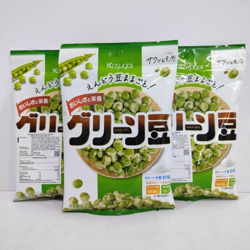

bGF KASUGAI Green Mame 89g - Kacang Polong Tepung Roasted Green Peas Japan