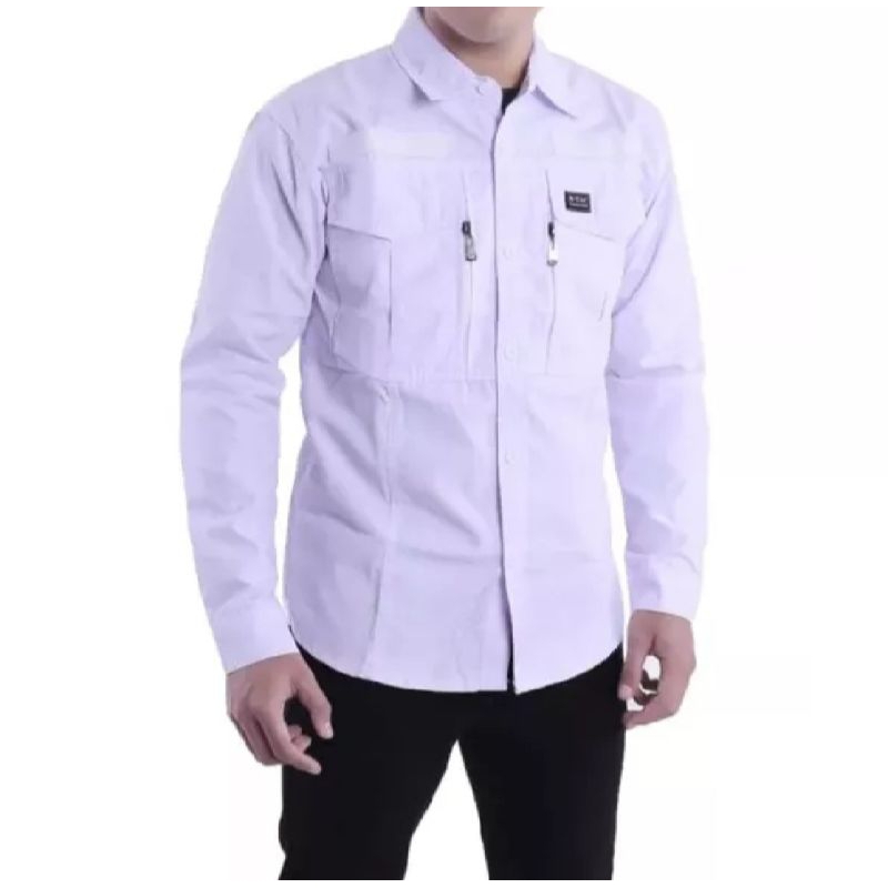 DS STORE - KEMEJA LENGAN PANJANG  TACTICAL W-TAC PRIA KEMEJA LAPANGAN KEMEJA W-TAC PUTIH NEVY HITAM 