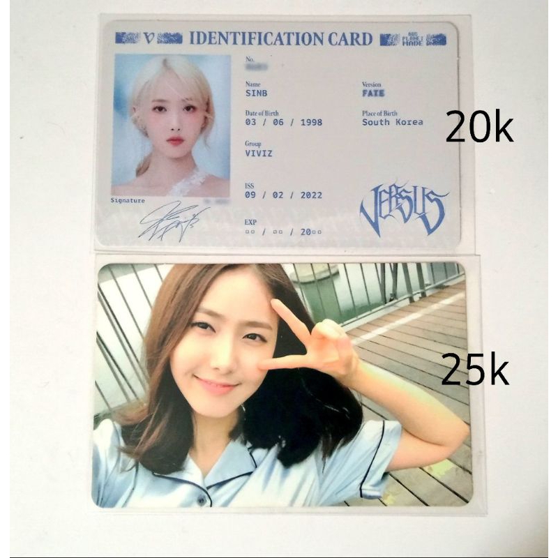[official] id card photocard sinb viviz versus gfriend lol