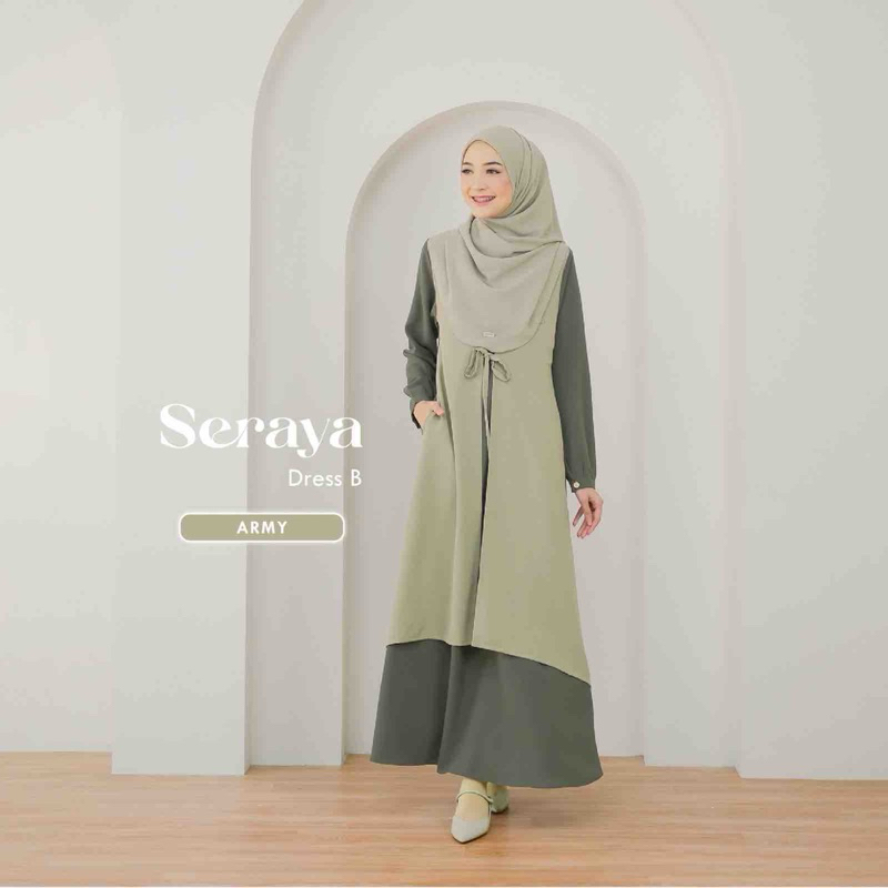 Seraya Dress 2in1 (B) | Seraya Family Set | Gamis Couple