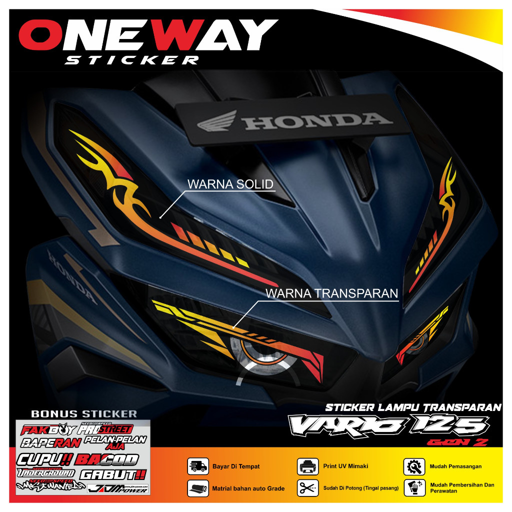 Stiker Lampu VARIO 125 GEN 2 Variasi Lampu Alis Motor Honda Vario variasi terbaru