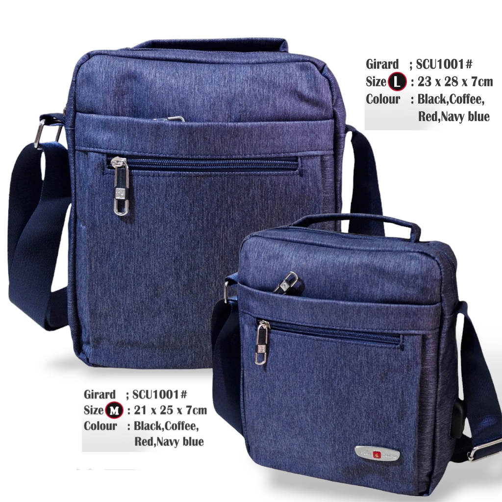 Tas Selempang POLO CAMPRO Tebal Import  Slingbag Pria Ukuran L Dan M Dengan Port USB #1001