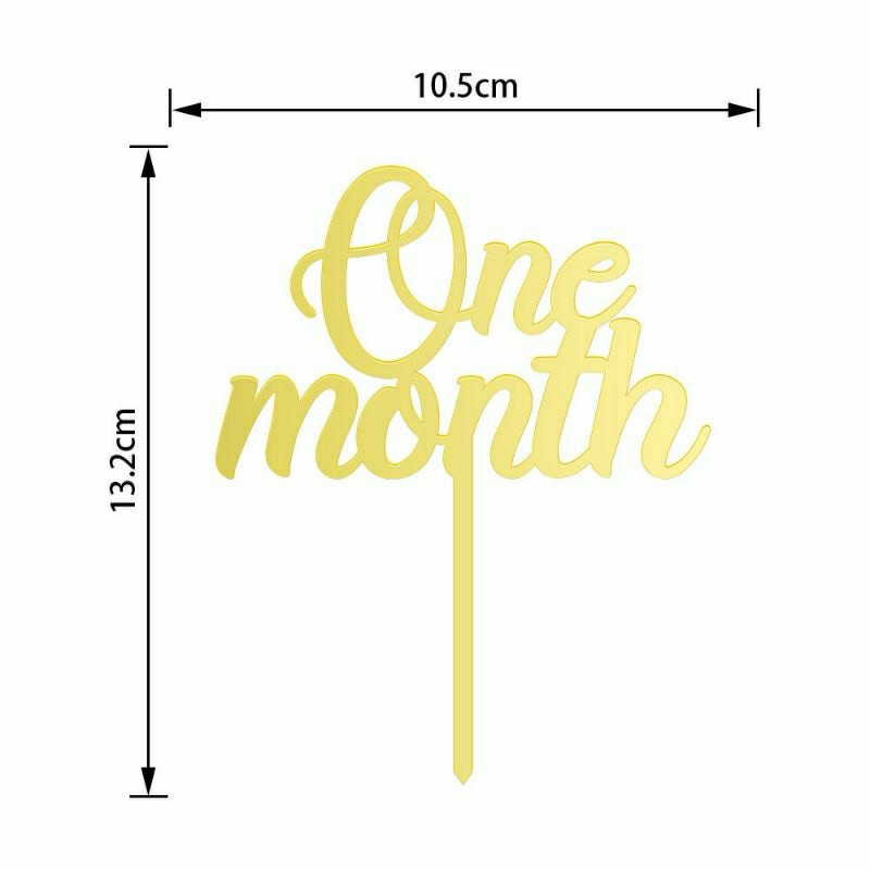 Cake Topper Happy Full Month One Month / baby girl / baby boy / topper akrilik star moon / bulan bin