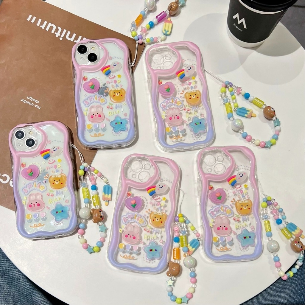 AC869 SOFTCASE SILIKON SHOCKPROOF LEMBUT 3D KARAKTER LANYARD GANTUNGAN FOR OP A1 5G/A98 5G OP A3S/C1