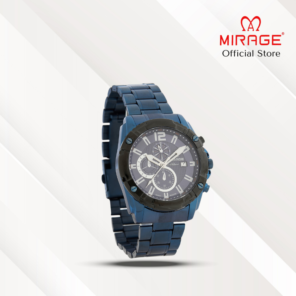 Mirage Jam Tangan Pria Analog 8714 M Navy Original Stainless