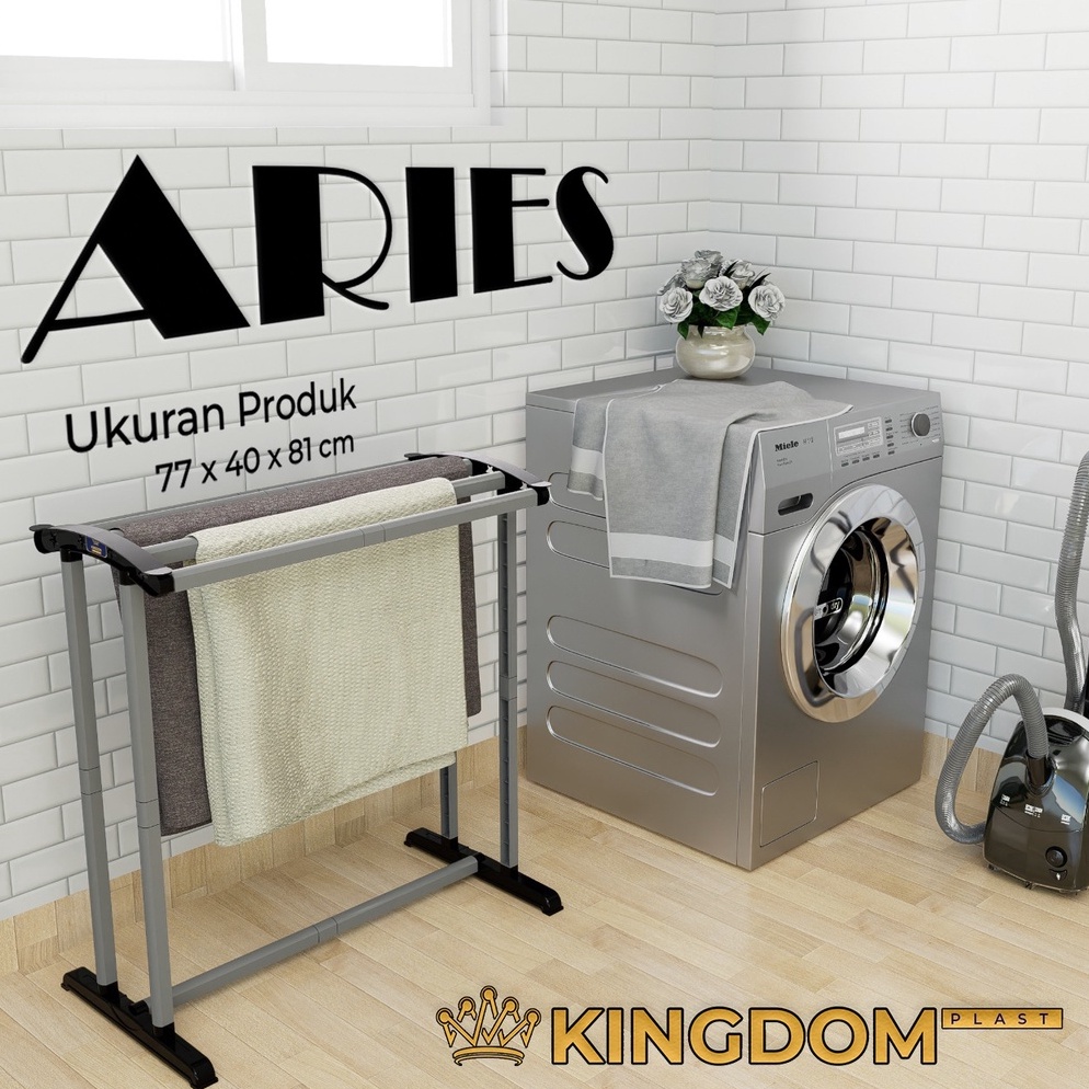 Bagus Dipakai JEMURAN HANDUK RAK PENGERING BAJU KAMAR MANDI ARIES PLASTIK KUAT KOKOH KINGDOM