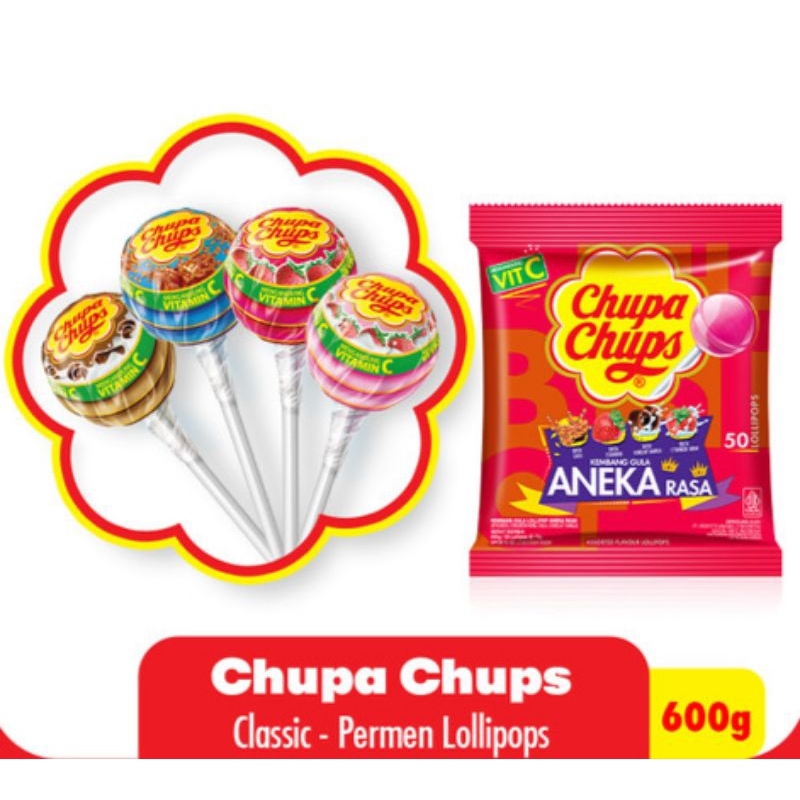 

Chupa Chups Classic Lolipop uk jumbo isi 50pc x12gr