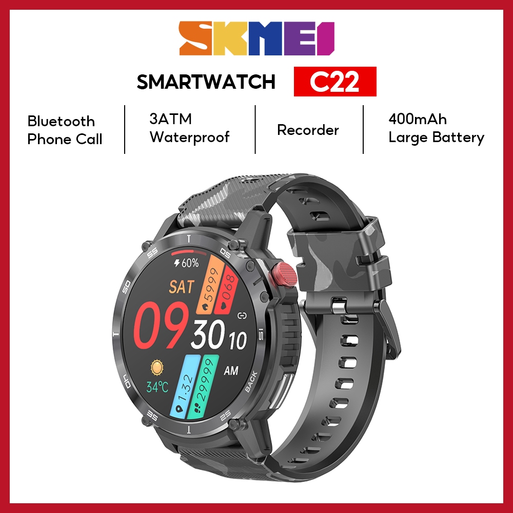 Skmei C22 Jam Pintar Pria Jam Tangan Sport Smartwatch Olahraga Memori 4G +400 mAh Baterai Besar