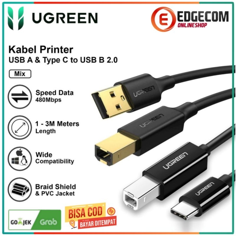 UGREEN KABEL PRINTER USB 2.0 / TYPE C TO USB B PRINTER ORIGINAL