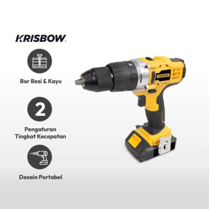 Bor Charger / Bor Cordless Impact 13 Mm 18v Ircid181 - Krisbow Original 100%