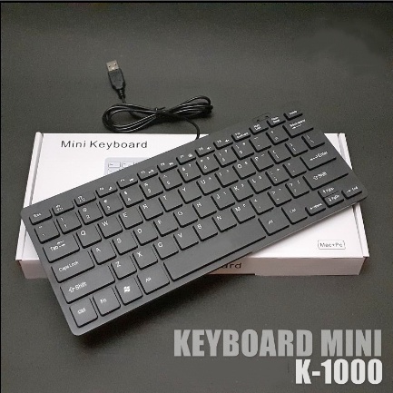 Best Seller Keyboard kabel gaming komputer pc mini murah silent tipis miniHitam