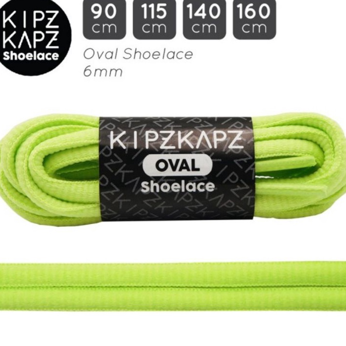 Terlaris KIPZKAPZ OS4 NEON LIME 9cm 115cm 14cm 16cm Oval Shoelace Tali Sepatu Oval 6mm Hijau