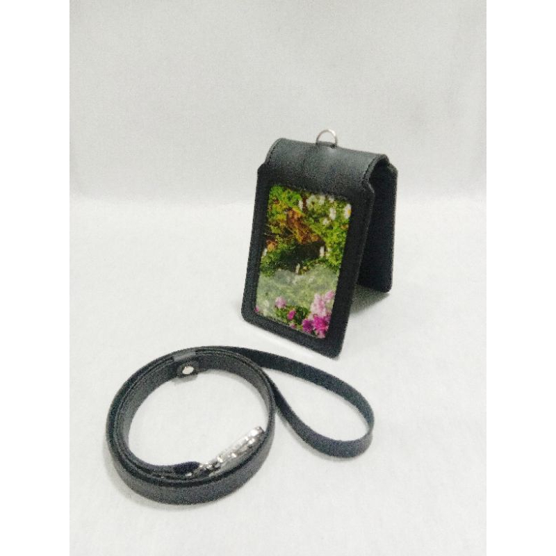 

Lanyard id card name tag holder double magnit double mika