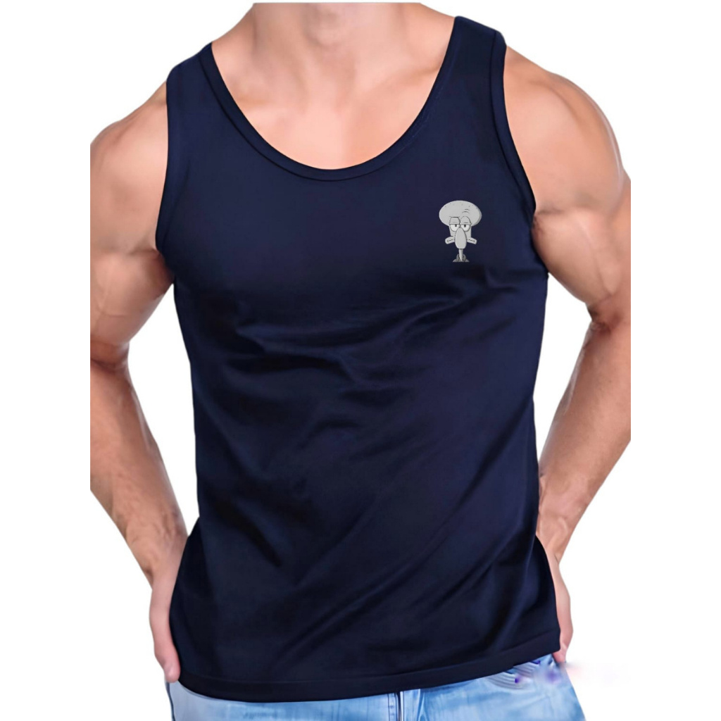 Singlet Pria Bermotif Kekinian - Kaos Dalam Cowok Tanktop Import Bahan Katun Rib