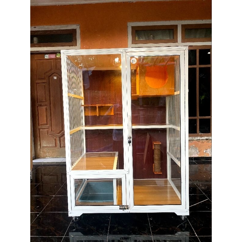kandang kucing alumunium premium ukuran PxLxT 90x60x120