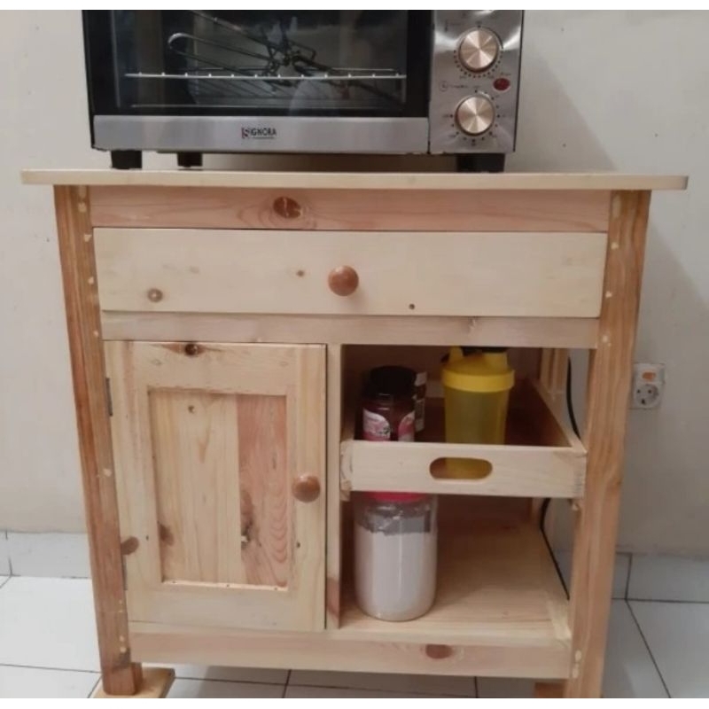 Meja/rak dapur minimalis kayu jati belanda