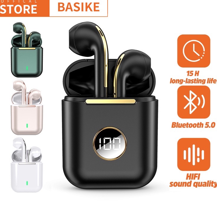 Best Basike Headset Gaming TWS Bluetooth Wireless TW11 TW9 Noise Cancelling With Mic LCD Macaron