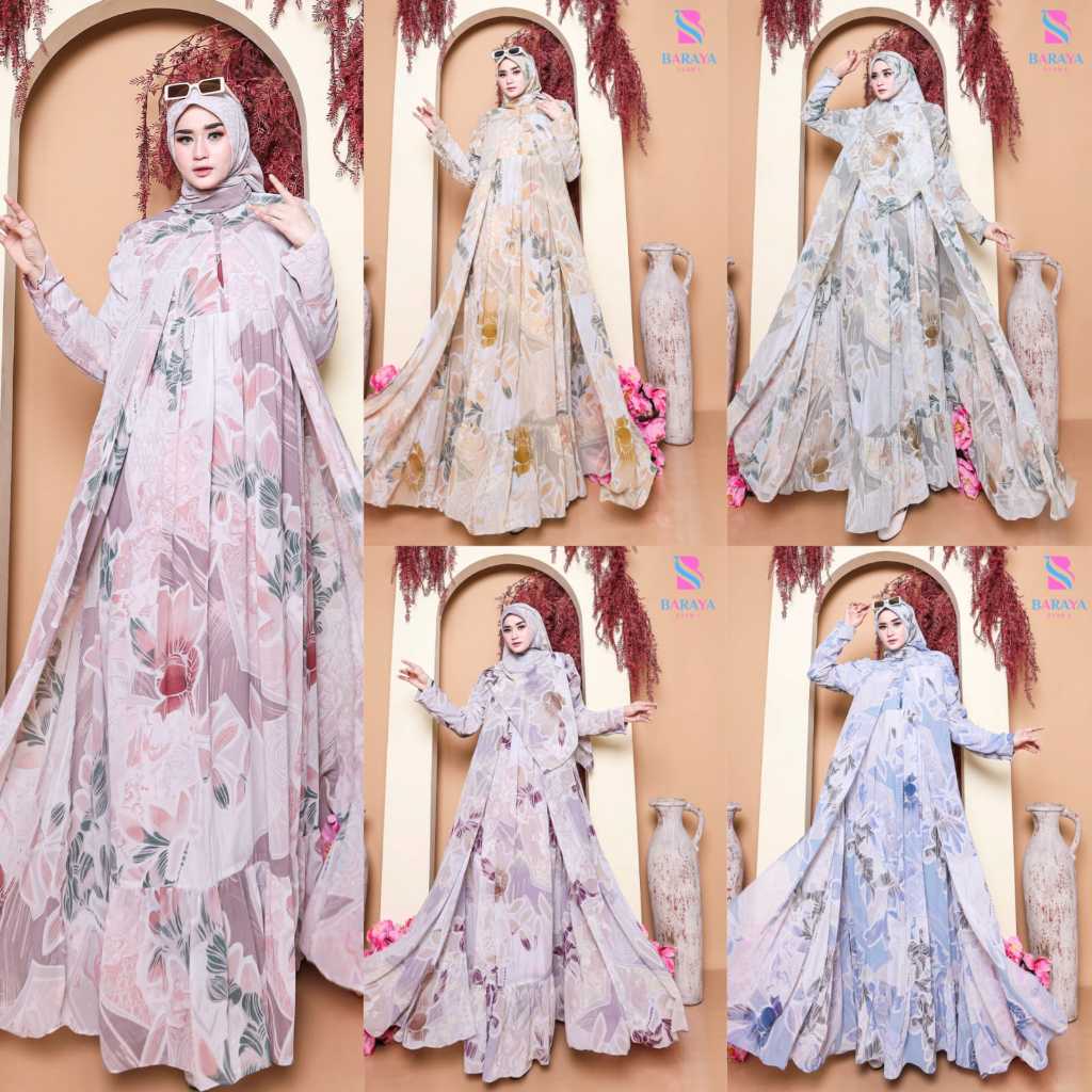 GAMIS FLORYN BY BARAYA ORIGINAL l GAMIS SET SYARI GAMIS SET SYARI TERBARU