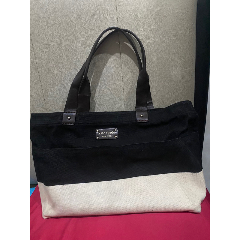Preloved tas kate spade canvas / kate spade bag/tote bag/ tas second murah