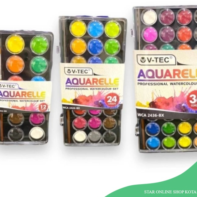 

V Tec Cat Air Aquarelle Watercolour Set 12 24 36 Warna