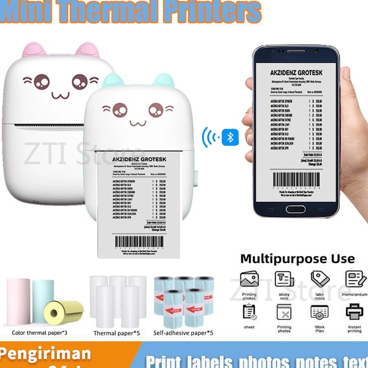 Printer Mini Bluetooth Alat Printer Bluetooth Dari HP Printer Mini Poble Picture Photo Sticker Label