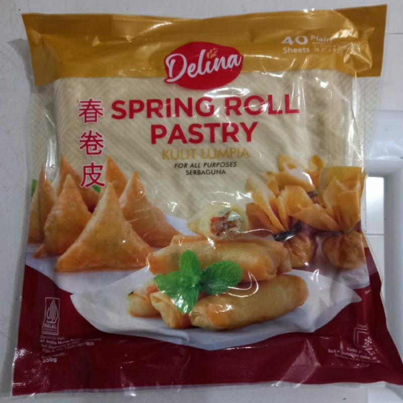

Delina Kulit Lumpia Frozen 550gr / Spring Roll Pastry