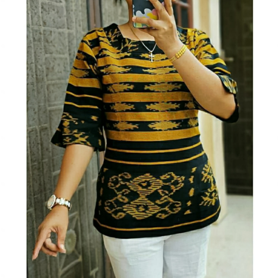 Blouse wanita Tenun baju kantor tenun etnik