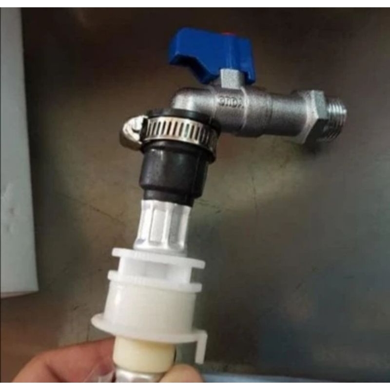 Sambungan Kepala Kran Air Ke Selang Inlet Mesin Cuci 1 Tabung