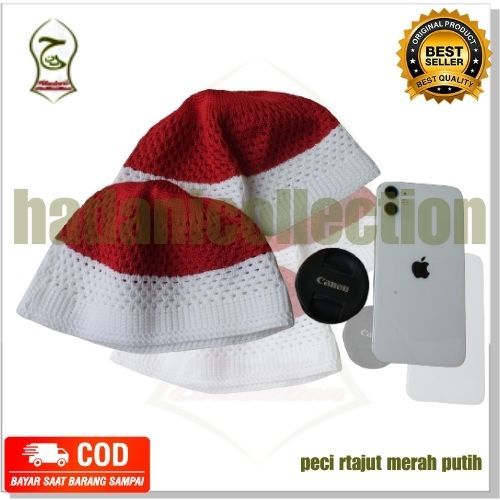 peci rajut merah putih/peci haji/peci rajut/peci nanas/peci rajut tebal/peci rajut premium/kopeah hj