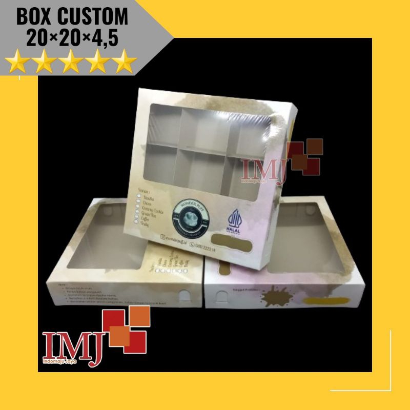 

BOX KUE CUSTOM 20x20x4,5 KARDUS KUE 20×20×4,5 CUSTOM