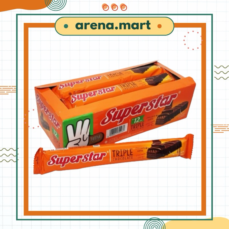 

Superstar Triple Choco superstar roma wafer coklat super star Netto 21 pcs x 16gr