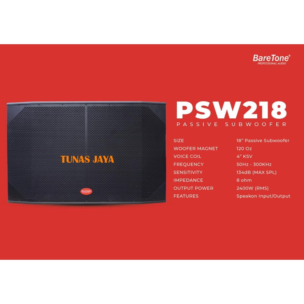 SUBWOOFER PASIF 18 INCH  BARETONE PSW 218 PSW218 ORIGINAL