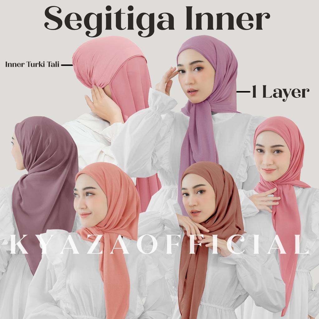 𝐊𝐘𝐀𝐙𝐀 - Hijab Segitiga Instan Inner 1 Layer | Segitiga Instan 1 Layer | Segi3 Inner 1 Layer | Segiem