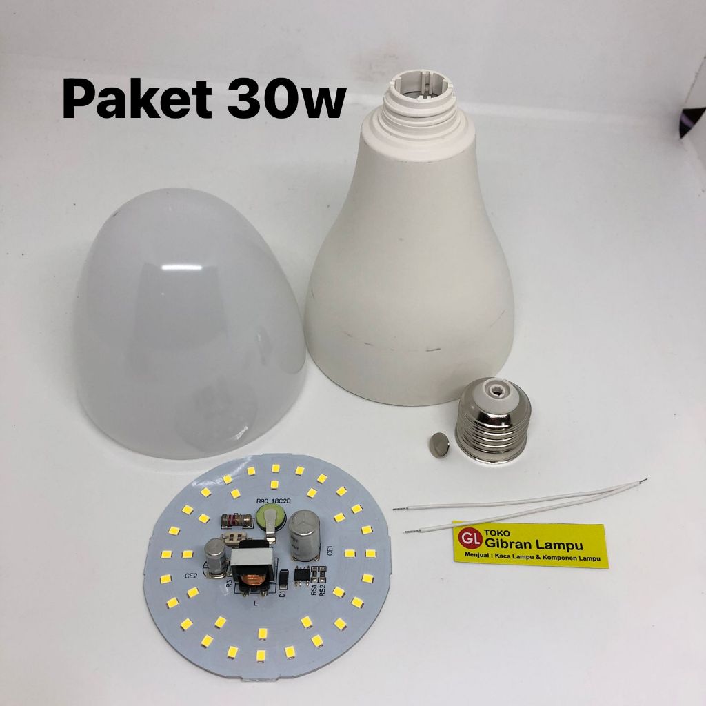 Paket Rakit Lampu LED Model Oval Elips 30 Watt - Rakitan Lampu LED Tanpa Merk