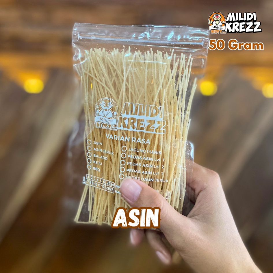 

Mie Lidi Milidikrezz 50gr Asin Cemilan Pedas