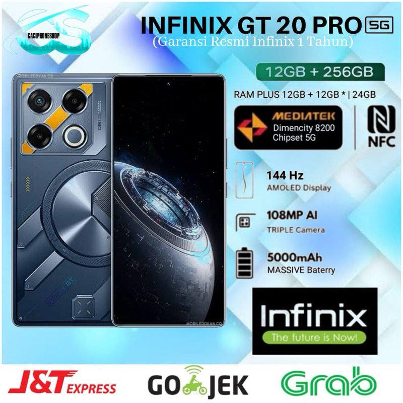 INFINIX GT 20 PRO 5G NFC Ram 12GB MEMORY 256GB 12/256GB /12GB +12GB | *24GB Garansi Resmi Infinix