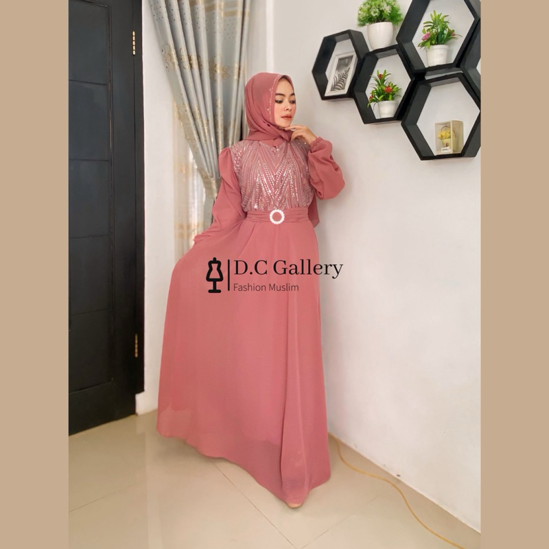 Dress Gamis Jessica Mix Brukat One Set Hijab
