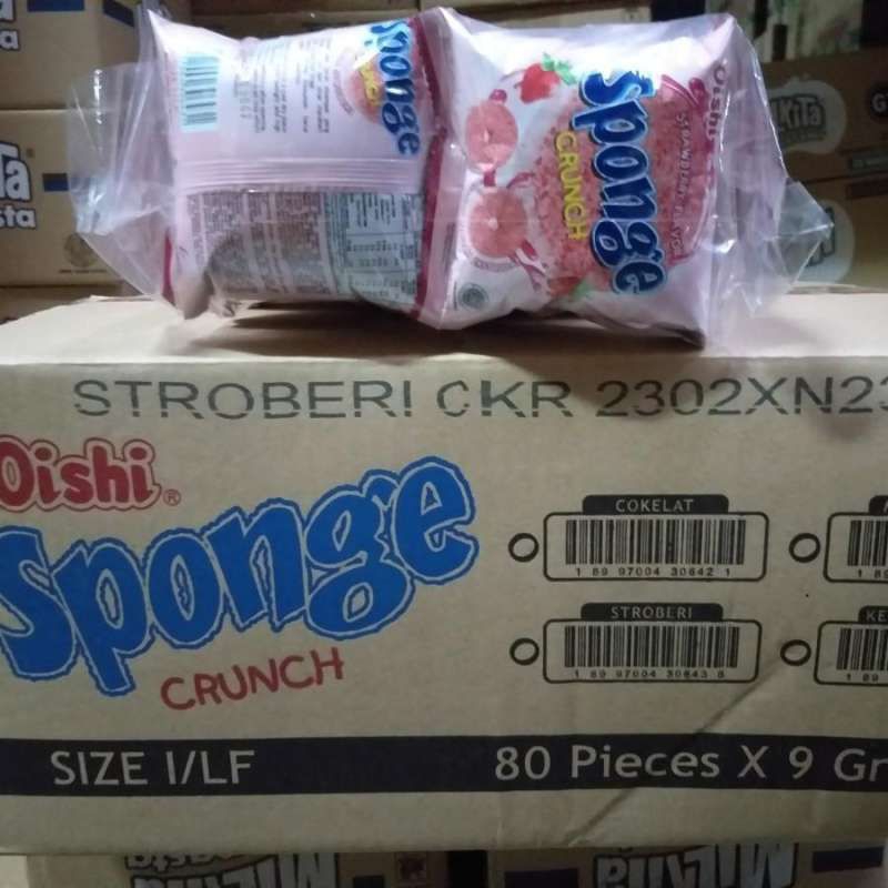 

oishi ciki sponge coklat, strawberry 22 gram cemilan murah dan enak (1 renceng isi 10)