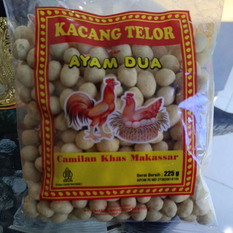 

Kacang Telor Cap Ayam Dua 225g Cemilan Khas Bugis-Makassar