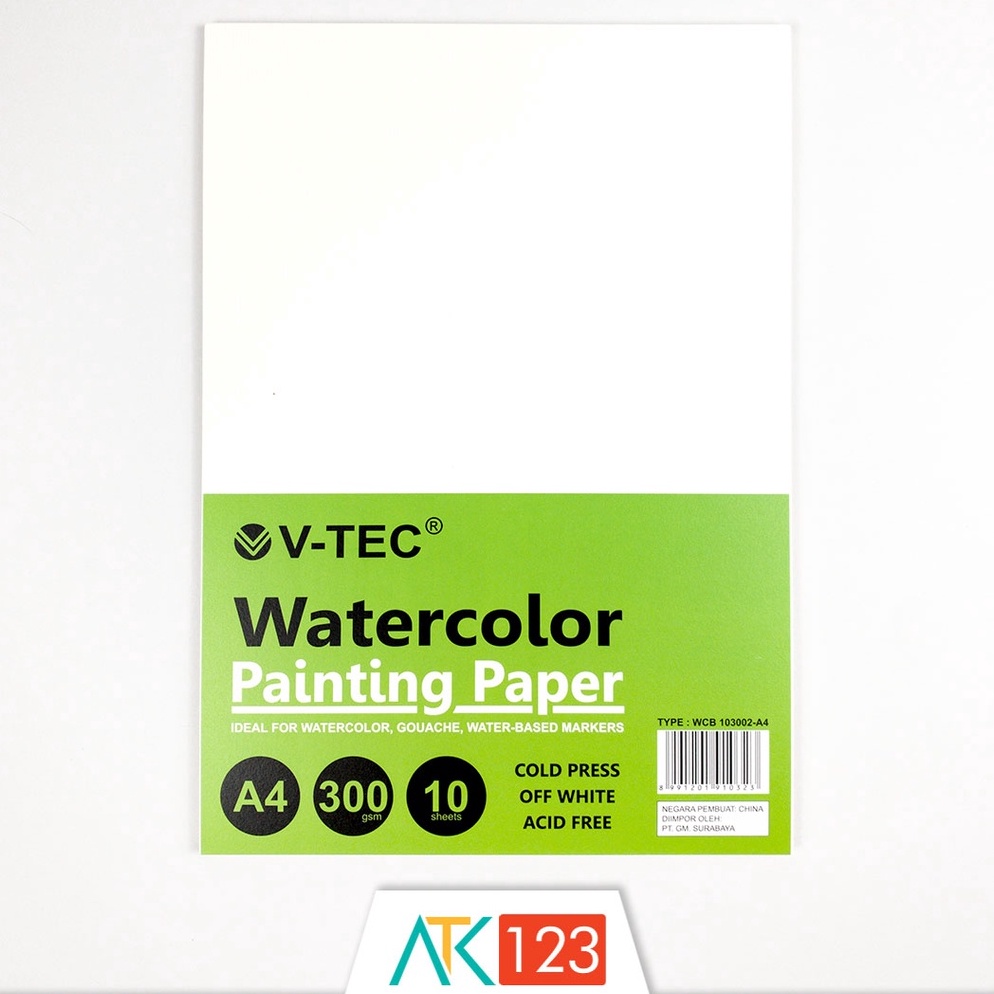 

KODE O97C Kertas Lukis Cat Air Watercolour Watercolor Painting Paper Pad A4 3 gsm 1 Sheets Cold Press VTec WCB 132