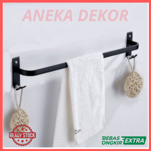 Rak Holder Dinding Modern / Tempat Gantung Handuk Tempel Dinding Panjang / Gantungan Rak 3 Susun Bes
