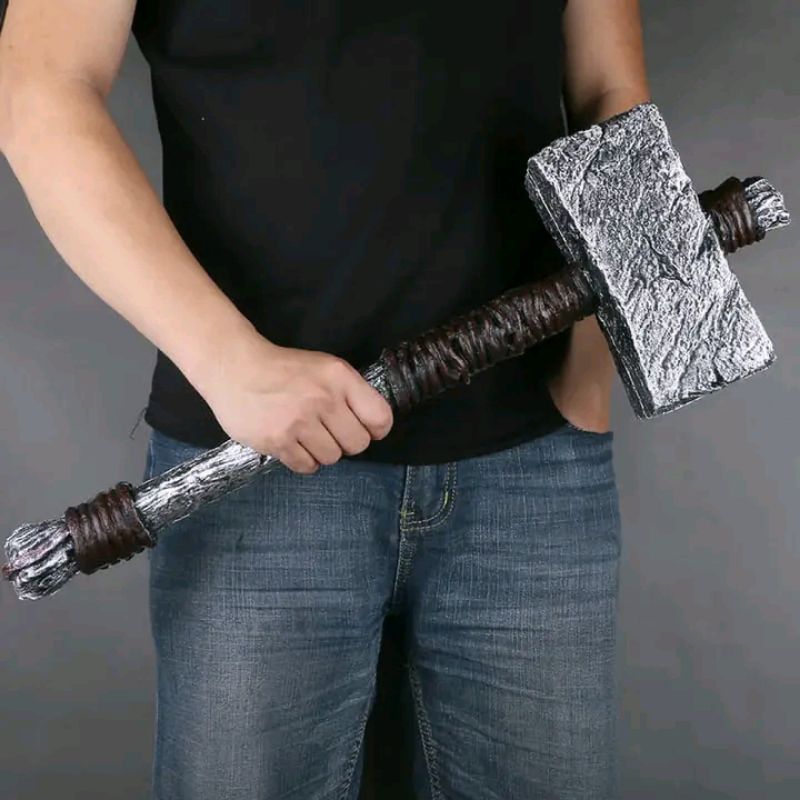 mainan properti cosplayFighting Hammer War Beast Sacrifice Hammer Prop Game Movie Cos Primitive Trib
