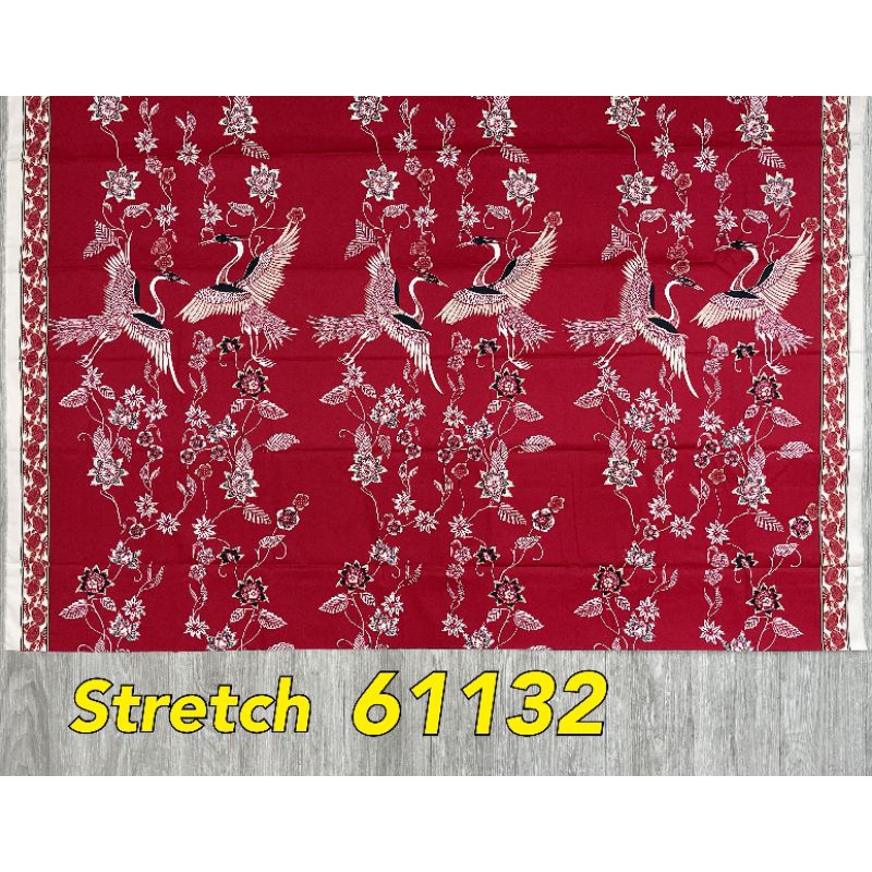 Kain Katun Stretch Batik 61132 Cotton Strecth Motif Kain Batik Meteran Per 1/2M Kain Stretch Motif