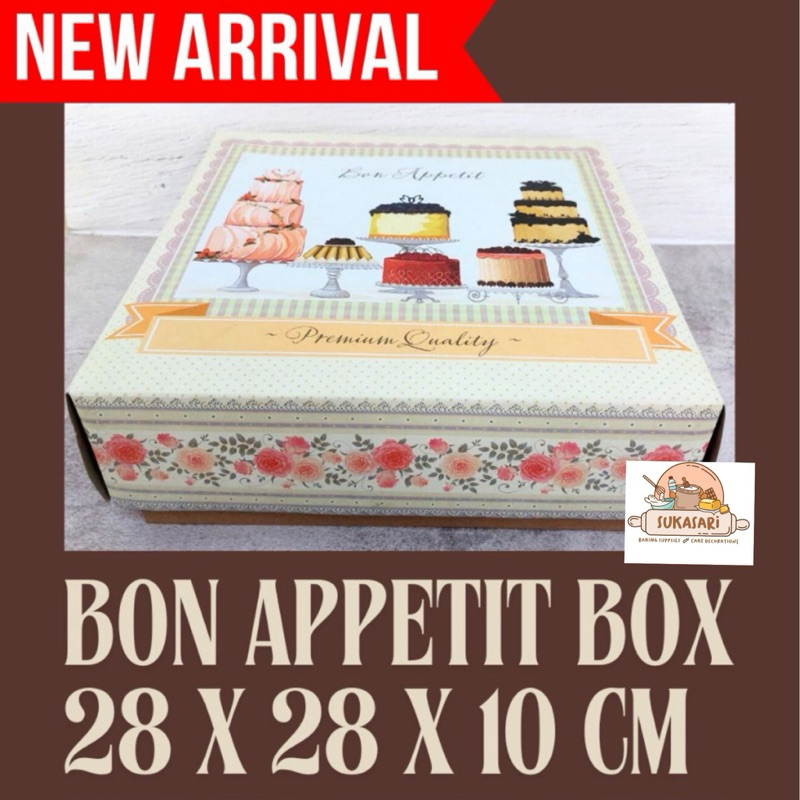 Dus Bon apetite 28X28X10 Cake Box kemasan corrugated box