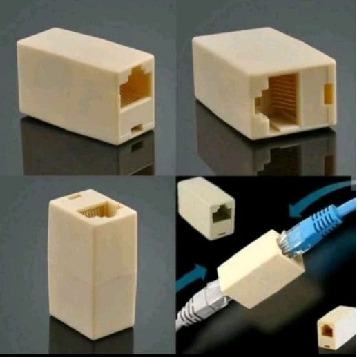 Barel rj45 sambungan kabel Lan BARREL Konektor RJ45 / Penyambung Dua Konektor RJ 45 / Penyambung Kab
